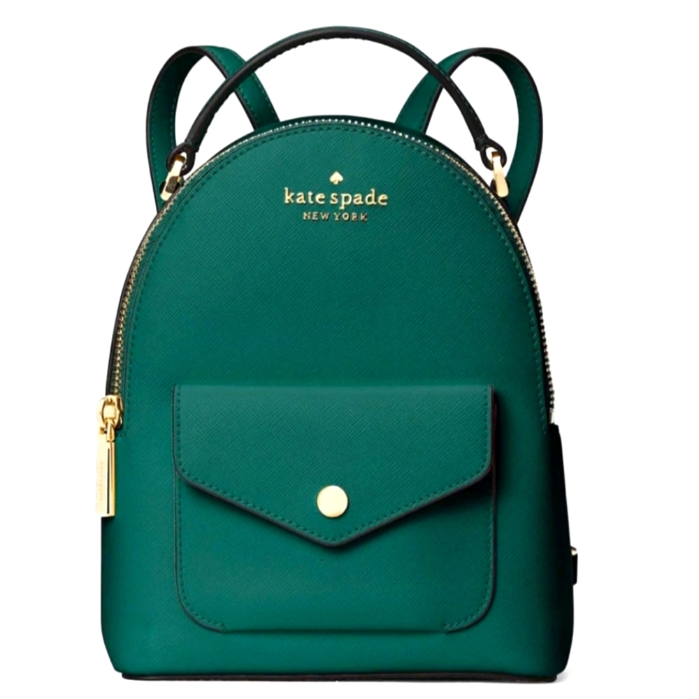 Kate Spade Saffiano Leather Deep Jade Mini Backpack